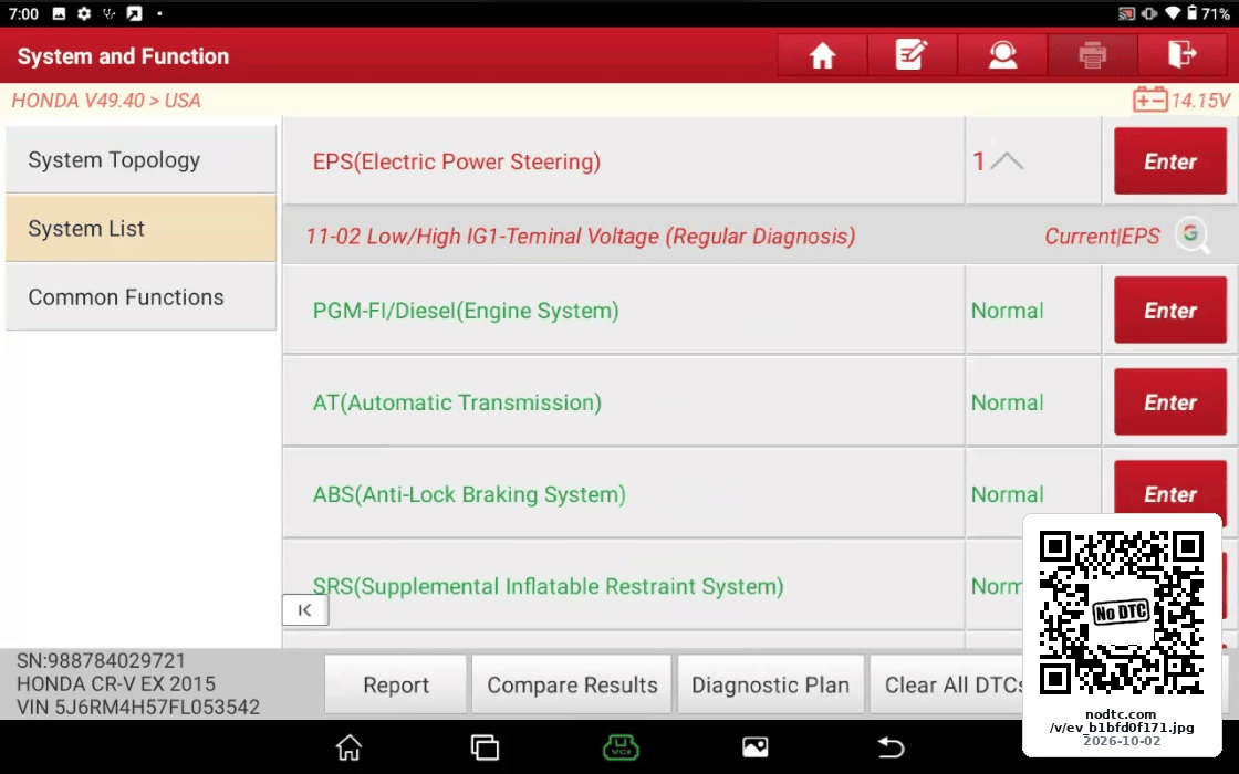 Engine with no diagnostic trouble codes (DTC)